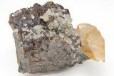 Twinned Calcite Crystal with Sphalerite - Elmwood Mine #209734-1